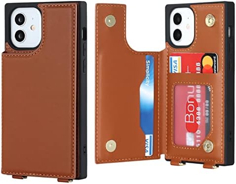 Jaorty para iPhone 12 Mini Crossbody Wallet Case com alça de cordão ajustável e suporte de caça -níqueis, bolsa de fólio magnético,