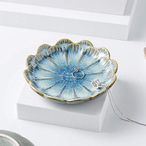 Suporte do anel de mecaikru, suporte decorativo de formato de flor, bandeja de jóias, tigela -chave, prato de bugiganga para