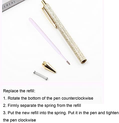 Pasisibick 4 PCs de canetas esferográficas, metal confortável escrevendo metal retrátil de canetas de diário com tinta preta, ponto