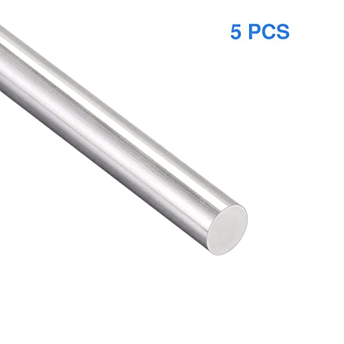 Hastes de aço inoxidável 5 pcs 304 barra redonda sólida Pino cilíndrico de eixo, diâmetro 1mm/0,039 , comprimento 200mm/7,87, para