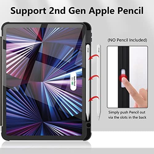 LLCJYYCY iPad Caso da 10ª geração 2022, estojo de 10,9 polegadas com porta -lápis [Suporte Apple 2nd Lápis], Tampa da estrutura à prova de choque TPU transparente da Apple - Lilac Purple