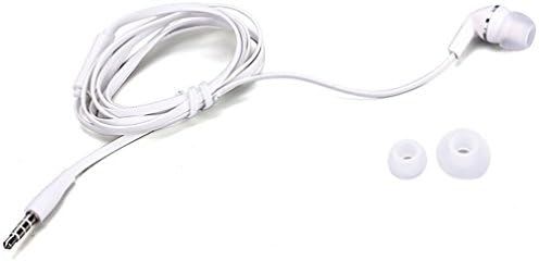 Premium Mono Headset Whted Whted White Earphone Mic. Earbud para Samsung Galaxy J1 J3 J5 J7, Grand Prime - LG Volt 2,