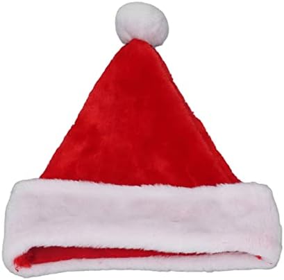 Chapéu de natal gloglow, forro espessado de chapéu de Natal curto e lavável White White Atraente decoração super suave chapéu