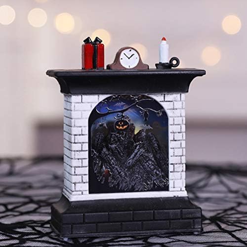 Lareira em miniatura de kesyoo iluminação de lareira de lareira decoração de lareira decoração de halloween desktop ornament for