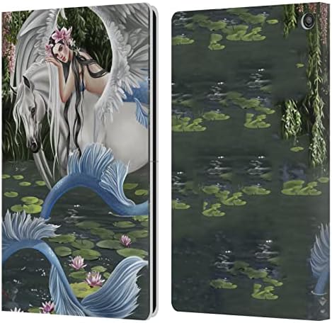 Projetos de capa principal licenciados oficialmente Nene Thomas Still Waters Mermaid & Pegasus Deep Forest Leather Livro da carteira Caso Compatível com Fire HD 10