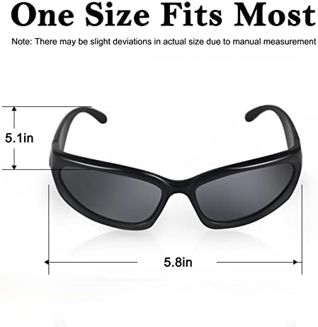 Milramtob y2k enrola em torno de óculos de sol Moda Shades ovais de prata Esportes de óculos cibernéticos para homens para homens