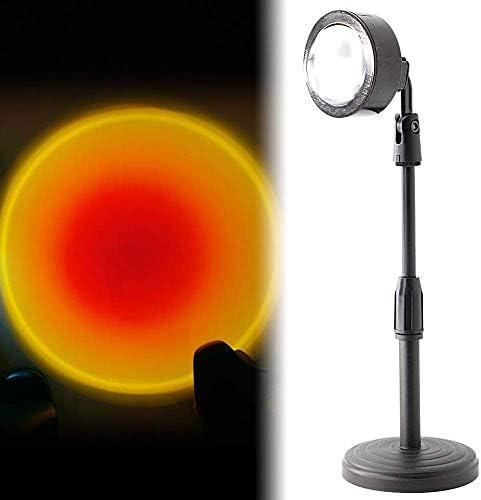 Rayleng Sunset Lamp Projector LED Night Light Projeção, rotação de 90 graus Lâmpada de projeção USB Rainbow, luz visual romântica