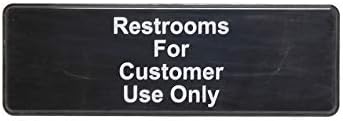 Grupo Thunder PLIS9321BK banheiro para clientes usam apenas sinal de informação com símbolos, 9 por 3 polegadas