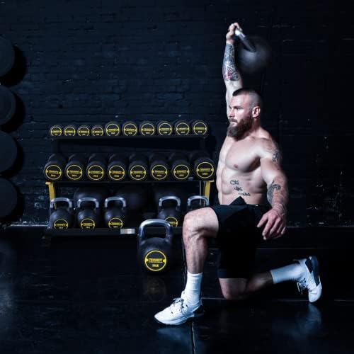 Pesos de Kettlebell com revestimento de PU de Pu Tough - Conjuntos de Kettlebell e Kettlebell da Concorrência com alças à