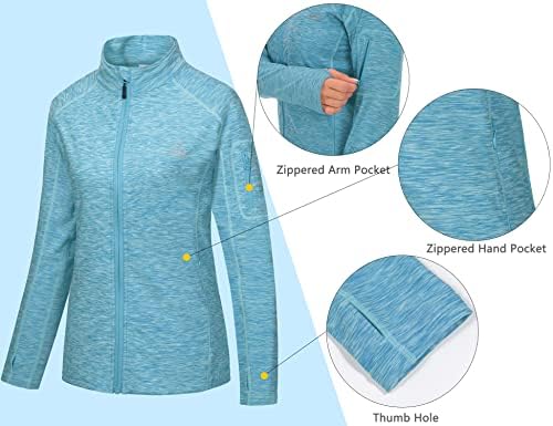 Dasawamedh Women's Running Sport Track Jacket Full Zip Workout Athletic Fitness Jackets para treinar com orifícios