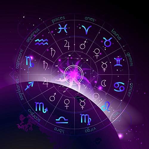 Kits de pintura de diamante 5D DIY de círculo de horóscopo, signos do zodíaco e pictogramas planetas astrologia O espaço de pintura