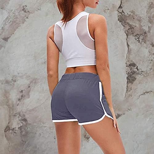 Shorts para mulheres de treino de cintura média shorts femininos alongamentos de ioga shorts ativos shorts de lounge ativos