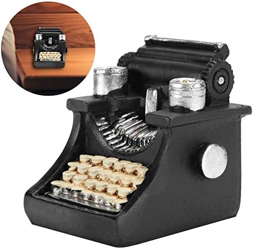 Estátua da máquina de escrever Ranvo, requintada mini decorações de máquina de escrever 2pcs para decoração de mesa para