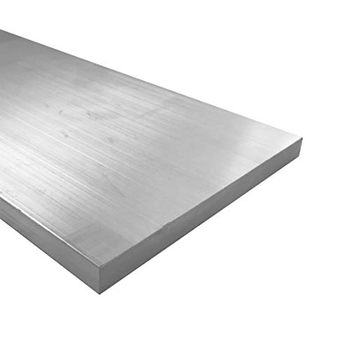 Barra plana de alumínio de 1/2 x 8, placa 6061, comprimento de 24 polegadas, estoque de moinho T6511