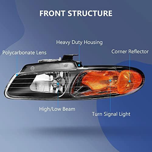 Par de faróis do ECCPP para Chrysler Voyager 1996-2000 para Dodge for Caravan 1996-2000 para Plymouth Voyager 1996-2000 Habitação