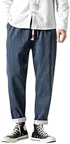 Jeans fsahjkeemen slim fit, calças de lápis esbeltas lavadas e esticadas que saem de tamanho mais fino.