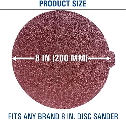 Starcke Premium 8 polegadas PSA Sanding Discs - Óxido de alumínio Auto adesivo Back - Para madeira e metal