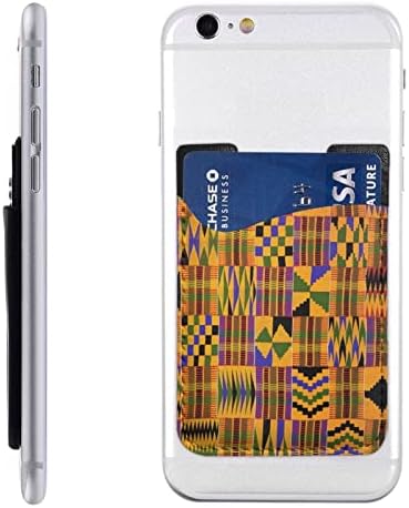 Africano Etnic Pattern Card Titular PU Coloque de couro Caso Case Bolsa 3M Mangas adesivas para todos os smartphones