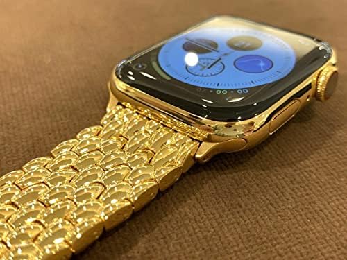 Custom de Billas Lux 24K Gold Plated 45mm Iwatch Series 8 Aço inoxidável LTE