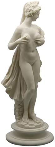 Mulher nua nua genérica feminina arte erótica da estátua grega escultura de mármore fundido 15,16 polegadas, branco
