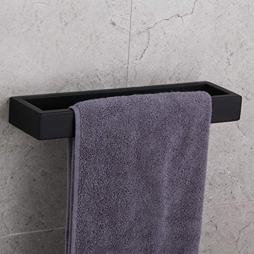 Gerzwy Modern Black Tooter Solter Sus304 Anel de toalha de toalha de aço inoxidável para o banheiro Montagem de parede Lavatória Estilo contemporâneo HG1706-BK