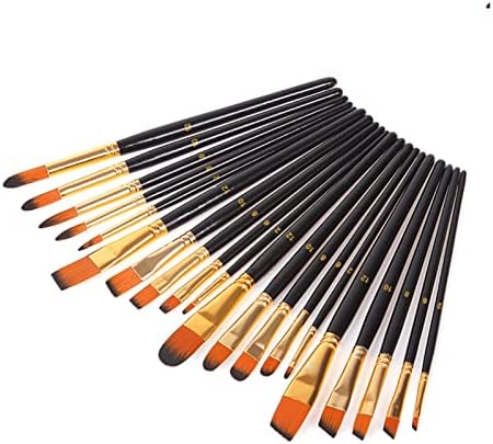 CCBUY Polo de madeira preta 5 conjuntos de pincéis de aquarela Pintura de nylon pincéis de tinta de arte estudantil suprimentos