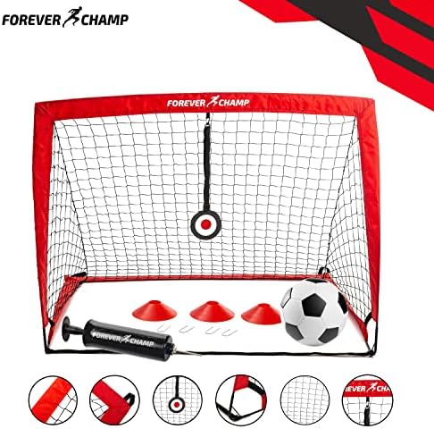 Forever Child Kids Soccer Gols para Backyard - Redes de futebol, estacas, cones, bola, bomba, alvos - Mini Redes