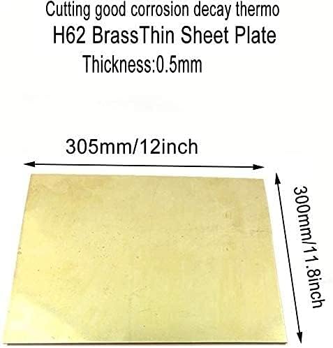 Folha de cobre Yiwango folha h62 chapas de latão Metal DIY Experimento de espessura de folha de experimento 0,5 mm,