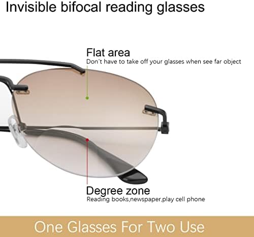 Vepiant 2 pares de óculos de leitura bifocal UV400 Proteção ao ar livre óculos de sol Sun Readers Shades Anti Blue Light for Men Women