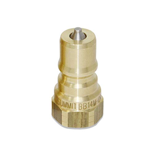 1/4 ″ NPT ISO 7241-B Brass com válvula de aço inoxidável Desconectar rápido acoplador masculino hidráulico