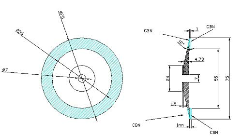 5pcs 4b2 Diamante eletroplinado e Grit de roda de moagem CBN 150