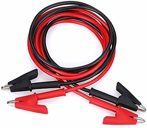 Oiyagai 2pcs de 4 mm de jacaré dupla de 4 mm Pumros de teste de teste de teste para o trabalho de testes elétricos multímetro ou de laboratório （vermelho + preto)