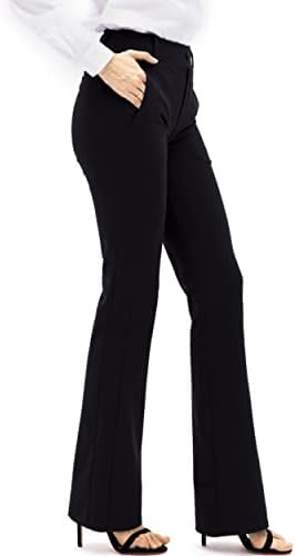Calça de vestido de ioga de bootcut xelorna para mulheres calças de trabalho elástico calças casuais calças para negócios de escritório