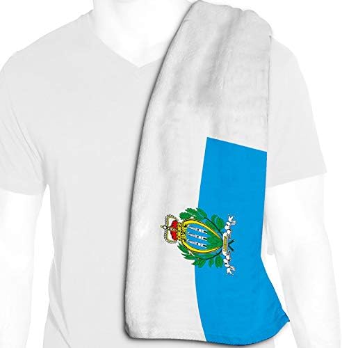 Toalha de resfriamento de microfibra ExpressitBest - 12in x 36in - Bandeira de San Marino - Bandeira de San Marino com os EUA