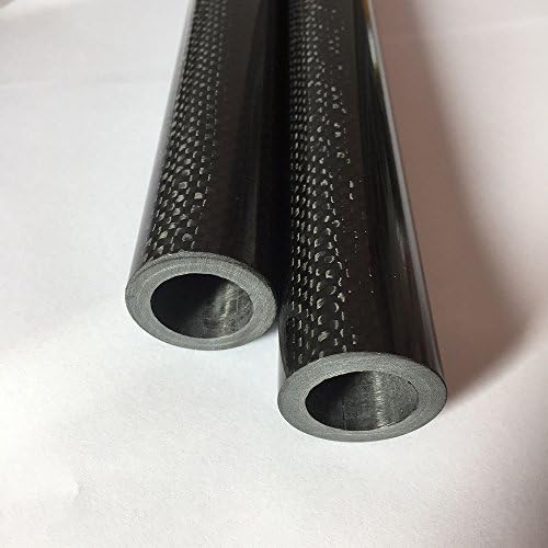 Id de tubo de fibra de carbono de 3k de 3k 20 mm x od 30mm x 1000 mm de rolo de superfície brilhante embrulhada na parede de 5 mm