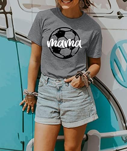 Lotucy futebol mama t camisetas feminina futebol mãe letra impressa tee gráfica camise