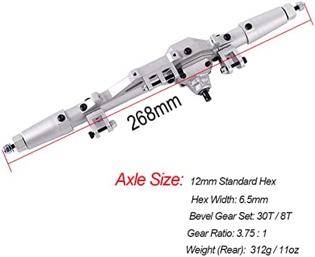 ZXYRC Alumínio dianteiro e traseiro eixo completo para 1/10 Wraith axial 90018 90048 90053 90018 90020 90045 90056 RR10 RC RAWHLER ROCKLER