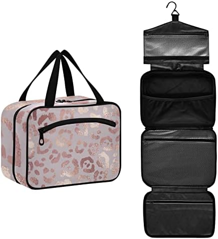 Bolsa de higiene pessoal para mulheres de viagem de ouro rosa de ouro rosa para mulheres de viagem com sacolas de gancho penduradas
