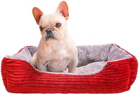 Camas de cachorro médio pbed, cama de cachorro retângulo lavável para cães confortável e respirável sofá de estimação suave