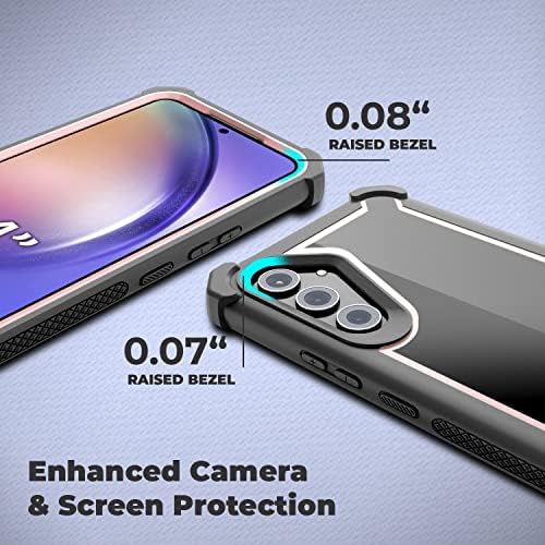 Caso K -Self para Samsung Galaxy A54 5G Case com protetor de tela de vidro temperado 9H e vidro de lente, híbrido