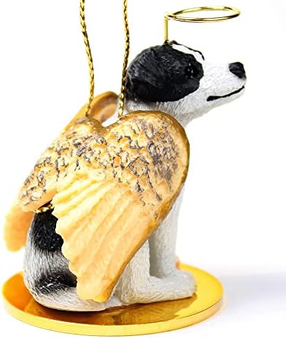 Conceitos de conversa Jack Russell Terrier, casaco suave, preto/branco minúsculos anjos de cachorro