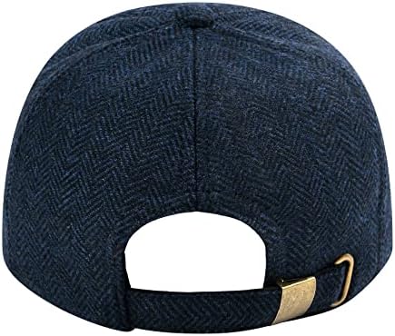 Botvela Wool Baseball Cap for Men Chapéu de Tweed não estruturado ajustável