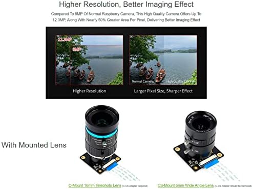 Câmera de 12.3MP do sensor Bicool IMX477 para o módulo de computação 3/ cm3 Lite/ cm3+/ cm3+ lite/ jetson nano, suporta lentes