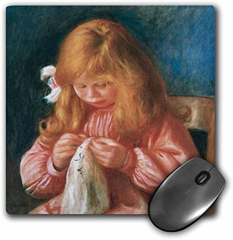 3drose LLC 8 x 8 x 0,25 polegadas Mouse pad, Jean Renoir Sewing, 1900 por Pierre -Auguste Renoir -