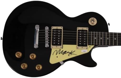 Mark Mothersbaugh assinou autógrafo em tamanho grande Gibson epifhone les paul guitarra elétrica muito raro com autenticação JSA