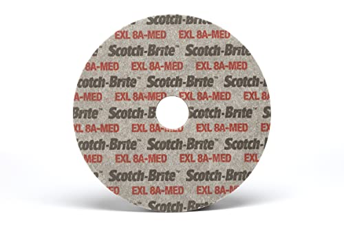 Scotch-Brite 27984 Roda unitizada Exl, 4 x 1/4 x 1/4 8a med, 4 diâmetro, grão abrasivo, 12100 rpm