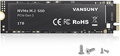 VANSUNY 1TB NVME M.2 Estado sólido interno acionamento PCLE 3.0 TLC NVME M.2 SSD 3D NAND NVME M.2 2280 Speed ​​até 3000/2100MB/S