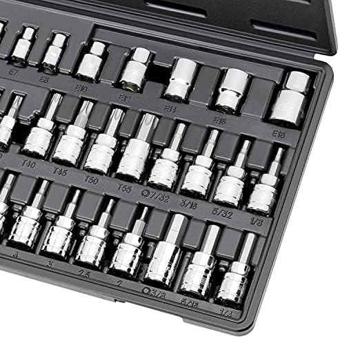 Carbyne Hex, Torx Bit Socket e E -Torx Socket Set - 36 peças, aço S2 | 1/4 , 3/8 e 1/2 Drive • de uma empresa de ferramentas