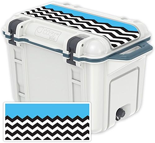 MightySkins Skin Compatível com otterbox Venture 45 QT Cooler tampa - Chevron azul bebê | Tampa de vinil protetora, durável