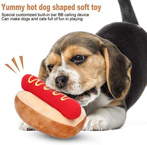 Jeanoko Hot Dog Toy Toy Requintado Design Comida Forma de Brinquedo de Brinquedo de Brinquedo Esquecível Princho macio Toy Dog Soft